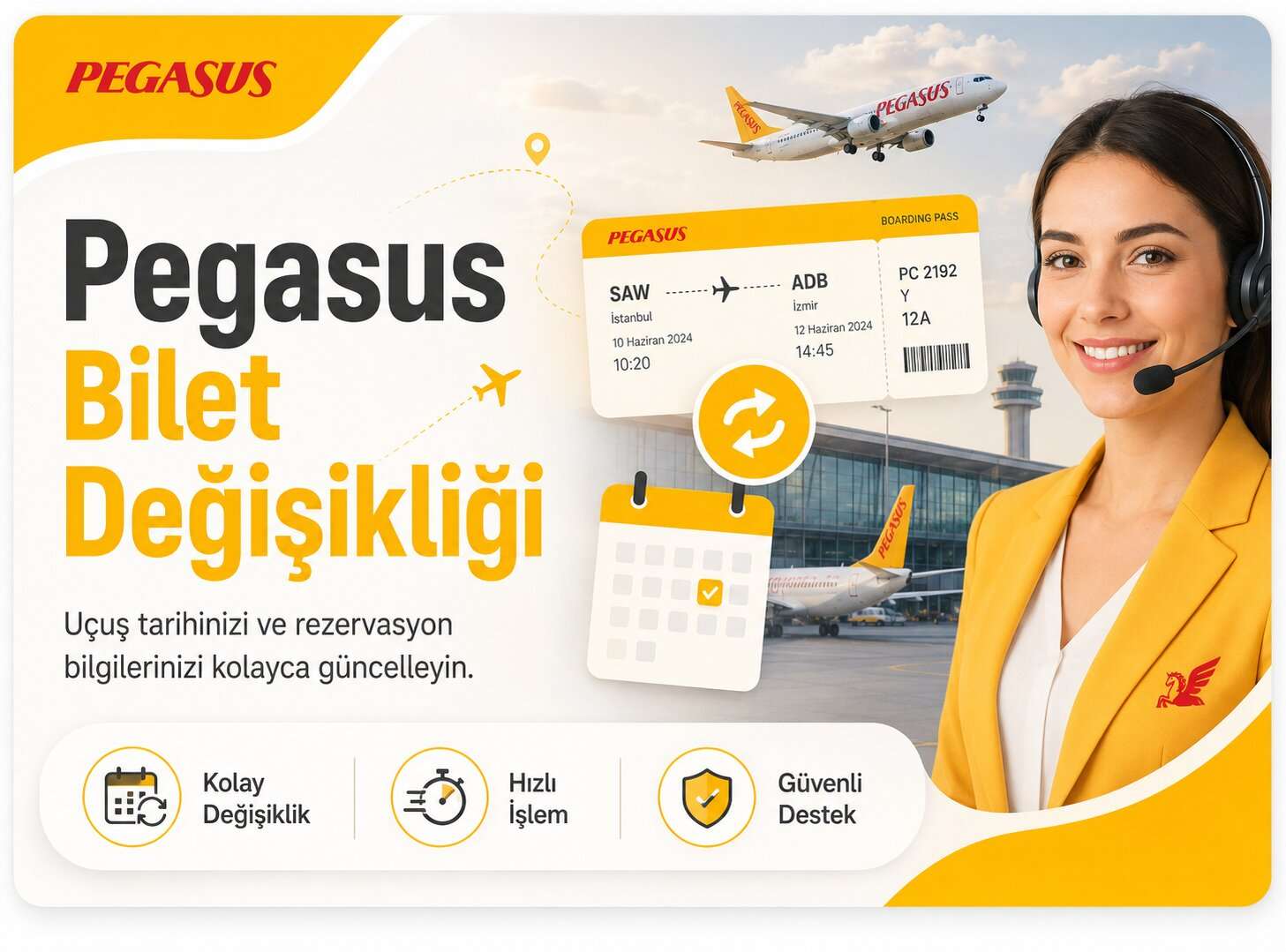 Pegasus Bilet Değişikliği
